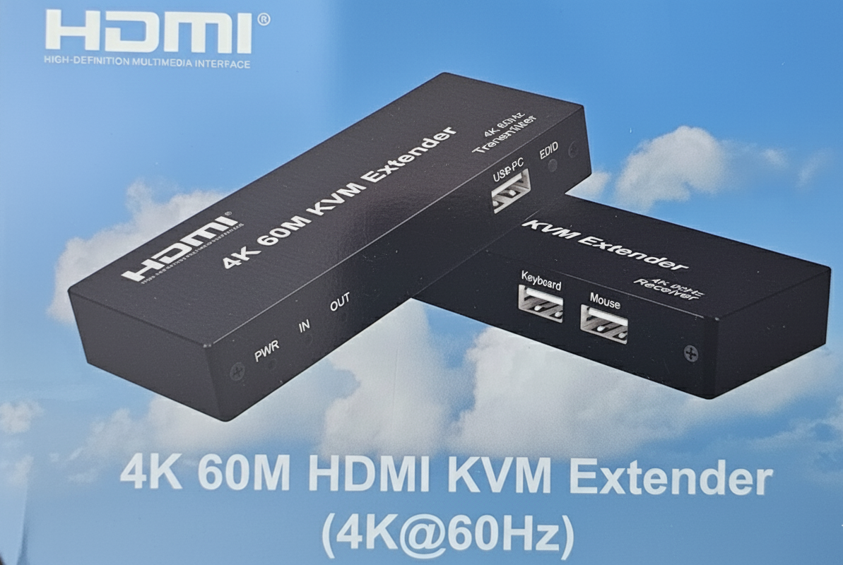 4K 60Hz HDMI KVM Extender for Keyboard and Mouse Connection with Long Distance Support