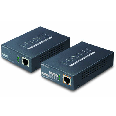 Planet network Ethernet extender devices with RJ45 ports and LED indicators for data transmission