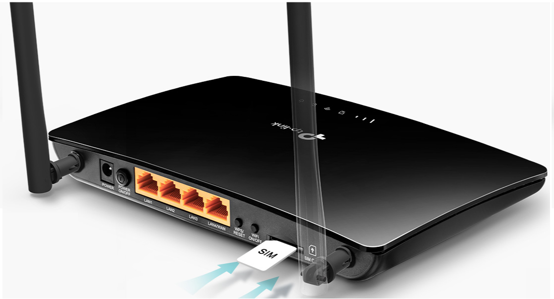 TP-Link 4G router modem Australia with multiple Ethernet ports and SIM card slot for fast internet access