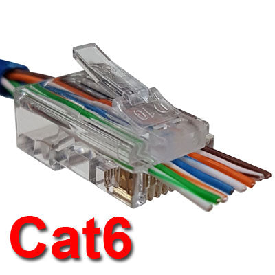 Clear T3 SNAP PLUG Cat6 connector with passthru
