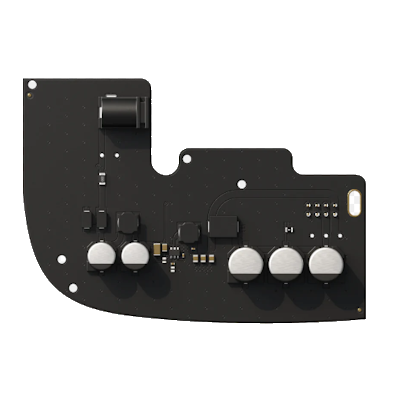 Ajax black electronic circuit board with capacitors and components for AJAX 12V-24V power module