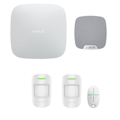 Ajax Home Security System Kit featuring sensors, a remote, and wireless connectivity for enhanced safety
