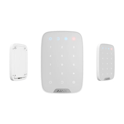Ajax wireless smart security keypad with backlit touch buttons in white