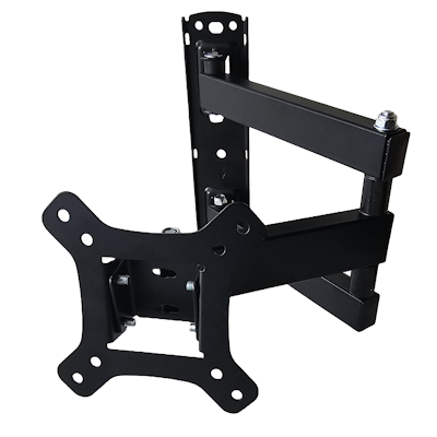 Black adjustable CCTV camera wall mount bracket with sturdy metal construction for secure installation