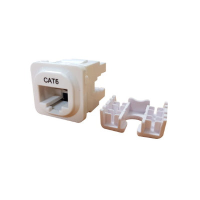 My Store Cat6 IDC jack in white with detachable cover for easy installation