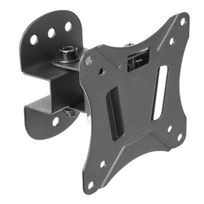 Black metal CCTV wall mount bracket with multiple holes for secure camera installation