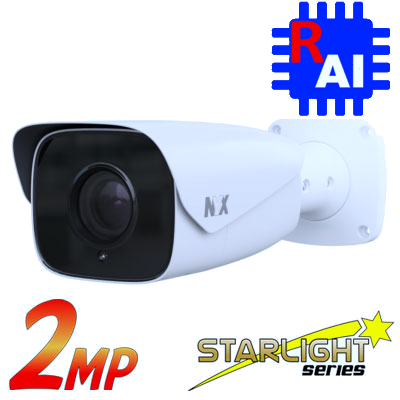 NYX IP bullet camera 2MP white security camera with night vision and AI technology