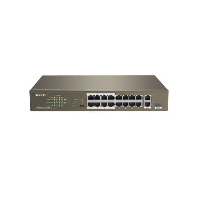 16 port POE switch gigabit with LED indicators for network connection and power delivery
