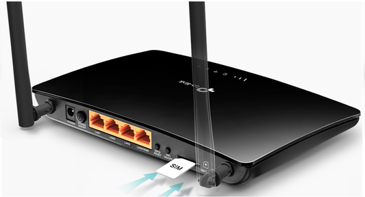 TP-Link 4G router modem Australia with multiple Ethernet ports and SIM card slot for fast internet access
