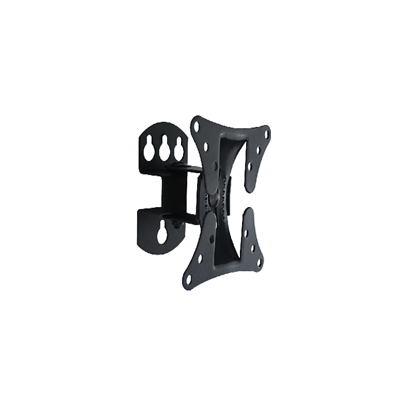 Black adjustable CCTV wall mount bracket with multiple mounting holes for secure installation